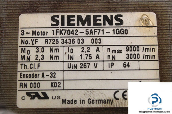 Siemens-1fk7042-5ak71-1GG0-Synchronous-Servo-Motor(used)-2