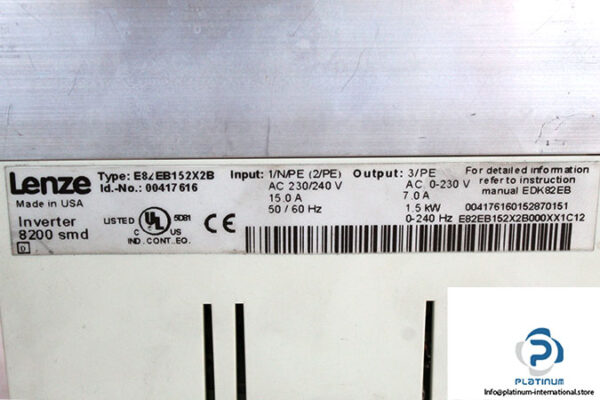 lenze-E82EB152X2B-frequency-inverter-(Used)-2