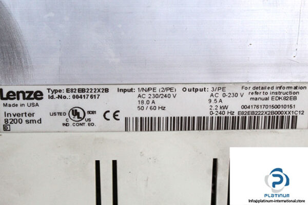 lenze-E82EB222X2B-frequency-inverter-(Used)-2
