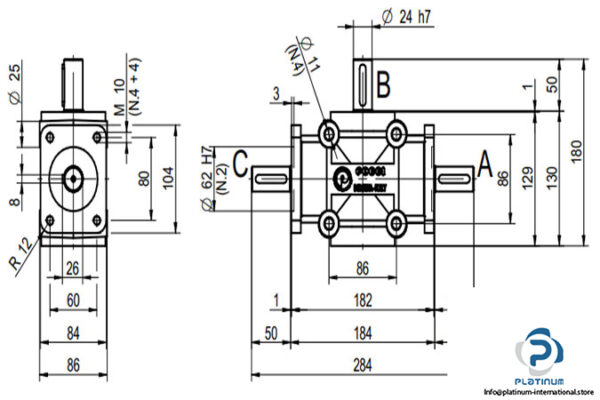 poggi-a2025r1-1d1-3-way-independent-shafts-right-angle-gearbox-1