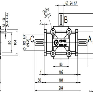 poggi-a2025r-1-2d24-3-way-independent-shaft-right-angle-gearbox-1