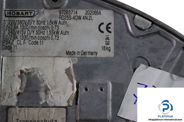 hobart-RD25S-4DW.4N.2L-centrifugal-fan-(Used)-2