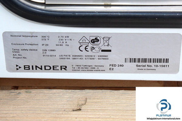 Binder-FED-240-e2-heating-oven-Used-5