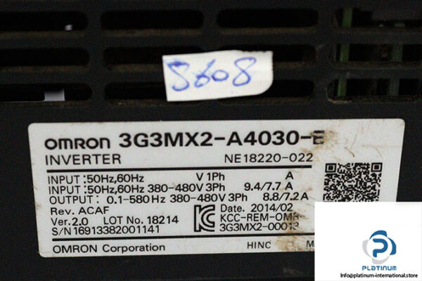 omron-3G3MX2-A4030-E-inverter-drive-(Used)-2