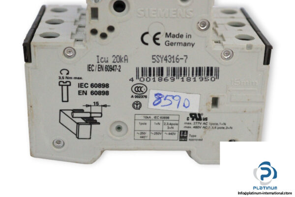 siemens-5SY4316-7-miniature-circuit-breaker-(used)-2