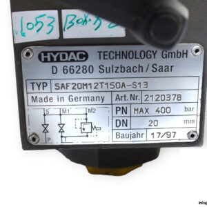 Hydac-SAF20M12T150A-S13-safety-and-shut-off-block-(used)-1