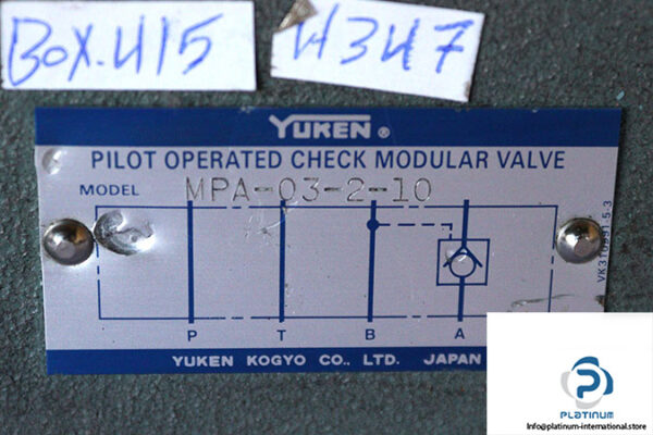 Yuken-MPA-03-2-10-pilot-operated-check-modular-valve-(used)-1