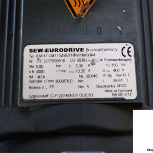 sew-KAF47_CM71S_BR_TF_RH1M_SB64-helical-bevel-gearmotor-(used)-2