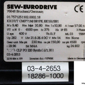 sew-KH37_T-CMP71M_BP_PK-EK1H_SB1-bevel-helical-servo-gearmotor-(used)-2