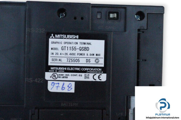 mitsubishi-GT1155-QSBD-graphic-operation-terminal-(used)-2