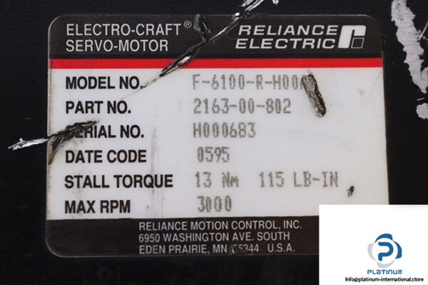 reliance-electric-F-6100-R-H00AA-brushless-motor-(used)-2