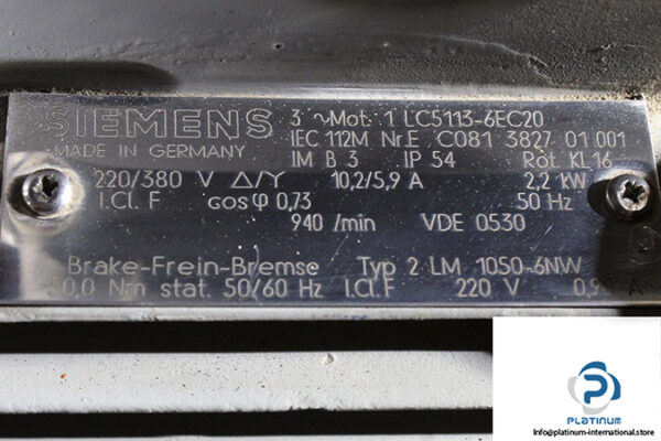 siemens-1-LC5113-6EC20-brake-motor-used-2
