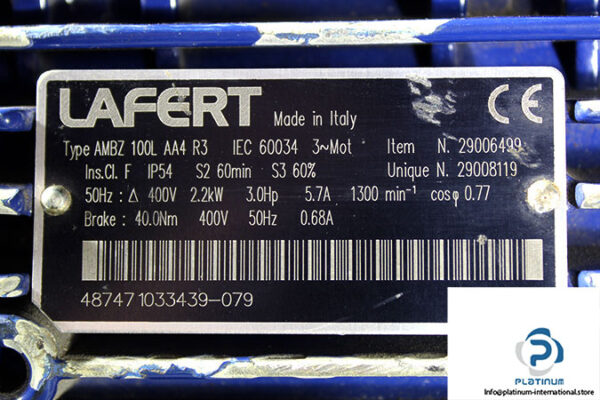 lafert-AMBZ-100L-AA4-R3-brake-motor-used-2