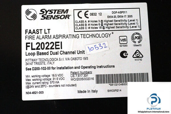 system-sensor-FL2022EI-fire-alarm-(Used)-3