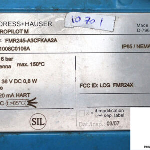 endress-hauser-FMR245-A3CFKAA2A-radar-level-meter-(Used)-2