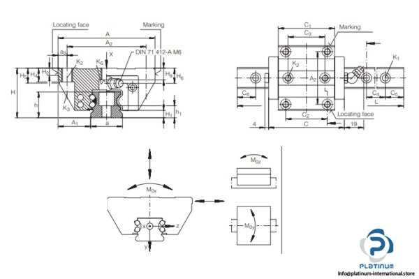 ina-KWVE25L-G3-V1-linear-recirculating-ball-bearing-(used)-3