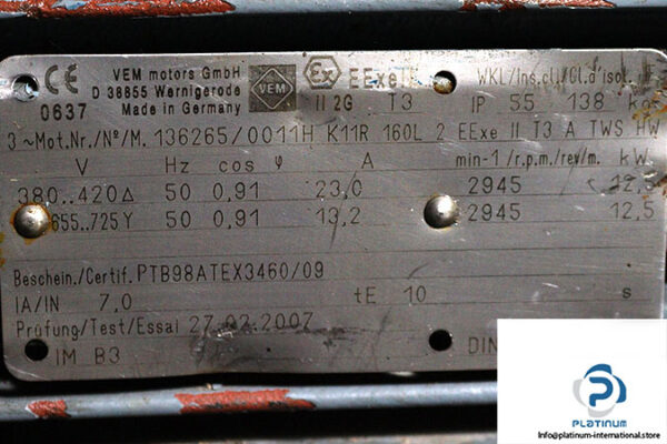 vem-K11R-160L-2-3-phase-electric-motor-used-2