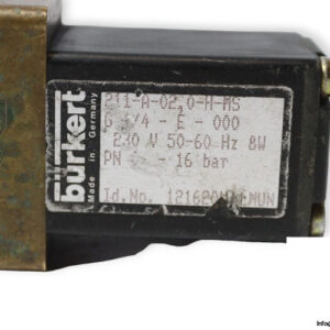 burkert-211-A-02-0-H-MS-G1_4-E-000-single-solenoid-valve-used-2