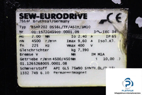 sew-BSHF-202-DS56L_TF_AS1H_SM10-synchronous-servo-motor-(used)-3