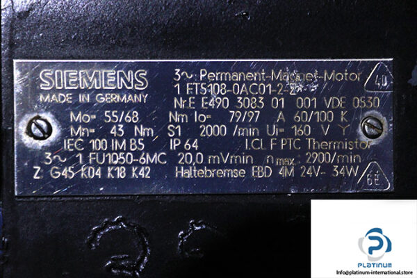 siemens-1FT5108-0AC01-2-Z-permanent-magnet-motor-(used)-2