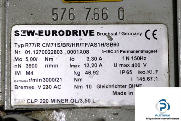 sew-R77_R-CM71S_BR_HR_TF_AS1H_SB60-synchronous-servo-motor-(used)-3