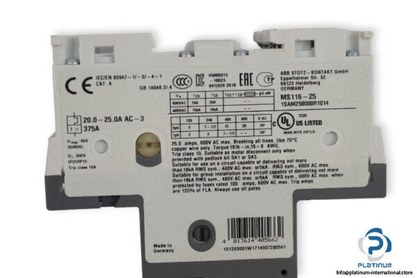 abb-MS116-25-manual-motor-starter-(New)-2