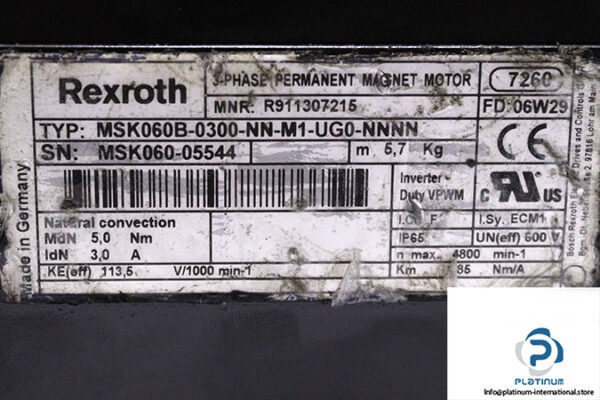 rexroth-MSK060B-0300-NN-M1-UG0-NNNN-3-phase-permanent-magnet-motor-used-2