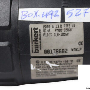 burkert-2000-A-13-0-PTFE-VA-G1_2-PMED-16-BAR-PILOT-3-9-10BAR-pneumatically-operated-2_2-way-angle-seat-valve-used-2