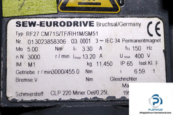 sew-RF27-CM71S_TF_RH1M_SM51-gear-servomotor-used-2