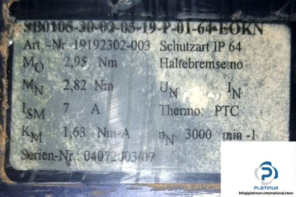 elau-SB0105-30-02-05-19-P-01-64-EOKN-ac-servo-motor-used-1