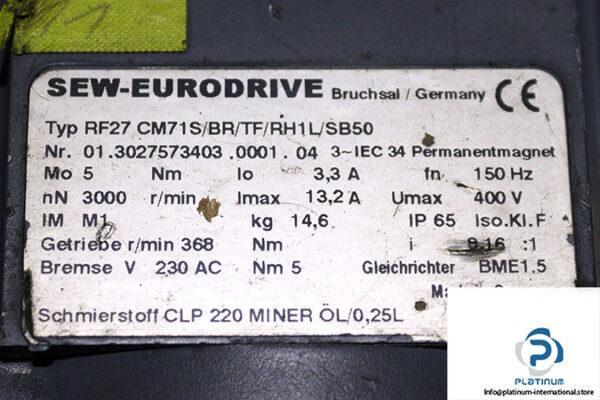 sew-RF27-CM71S_BR_TF_RH1L_SB50-helical-gearmotor-used-2
