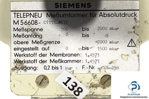 138-siemens-m56-608-c1111-a610-telepneu-absolute-pressure-transmitter-2
