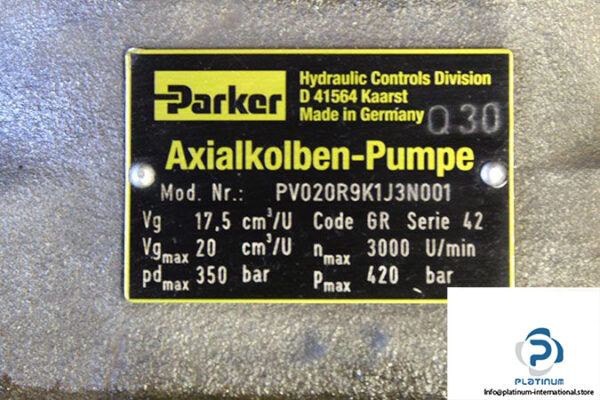 parker-pv020r9k1j3n001-axial-piston-variable-pump-used-3