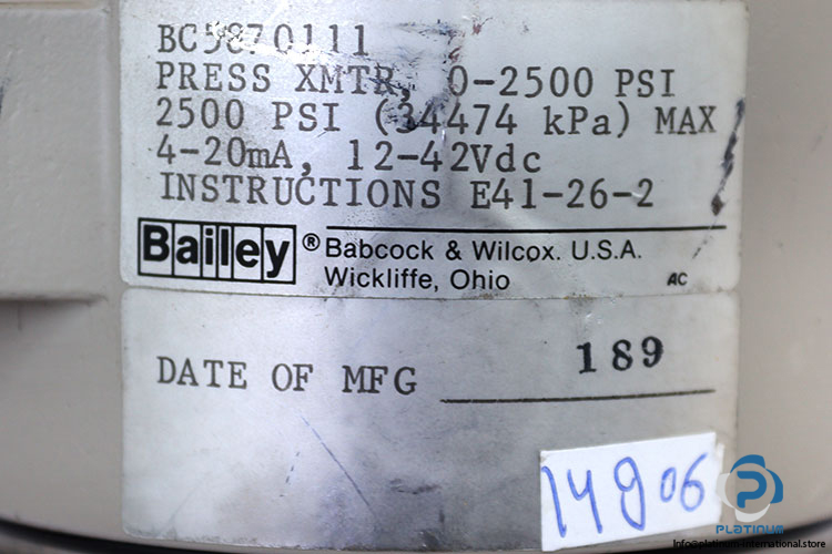 bailey-BC5870111-differential-pressure-transmitter(used)-2