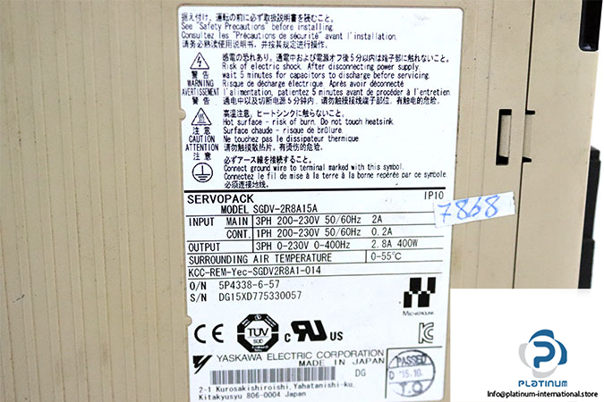yaskawa-SGDV-2R8A15A-servo-motor-drive-(used)-3