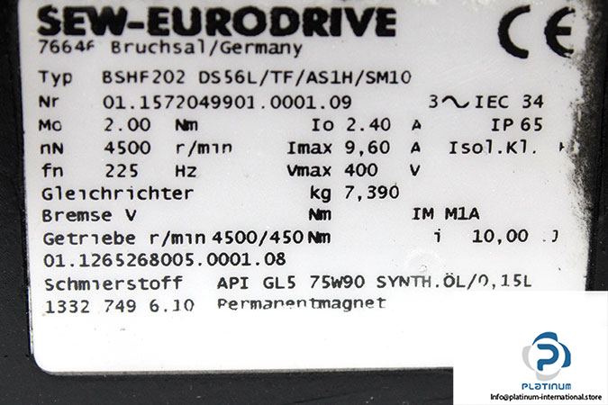 sew-BSHF-202-DS56L_TF_AS1H_SM10-synchronous-servo-motor-(used)-2
