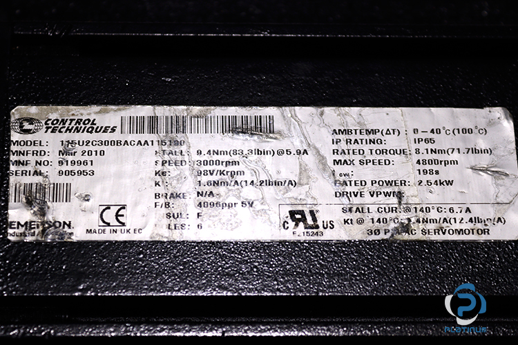 control-techniques-115U2C300BACAA115190-ac-servo-motor-used-2