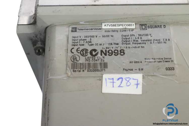 telemecanique-ATV58ESPEC0851-frequency-inverter-(used)-6