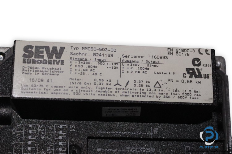 sew-W20-DRS71S4-MM05-LN-Spiroplan-gearmotor(used)-2