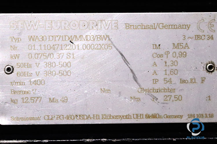 sew-WA30-DT71D4-MM03-BW1-Bevel-helical-gearmotor(used)-2