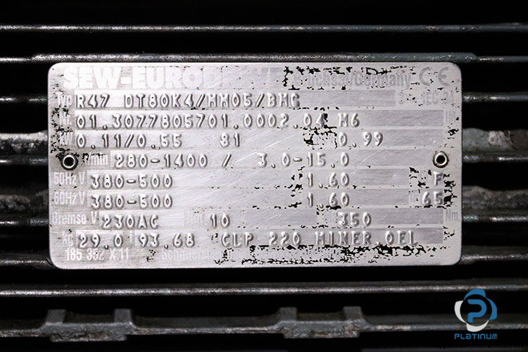 sew-R47DT80K4MM05BMG-helical-gearmotor(used)-2