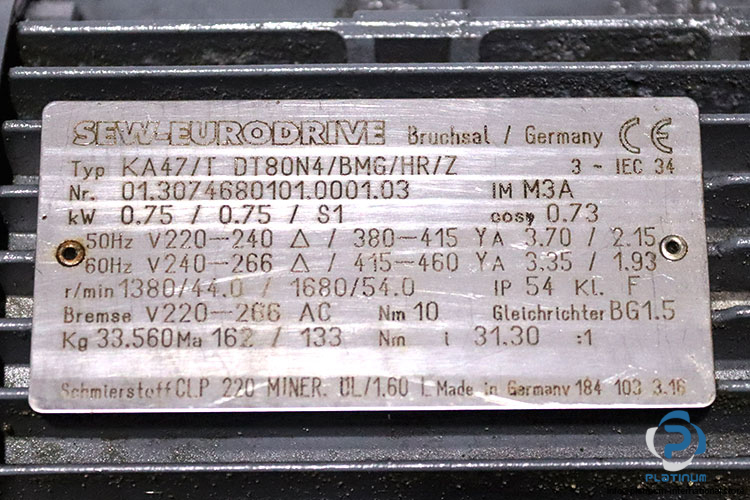 sew-KA47TDT80N4BMGHRZ-helical-gearmotor(used)-3