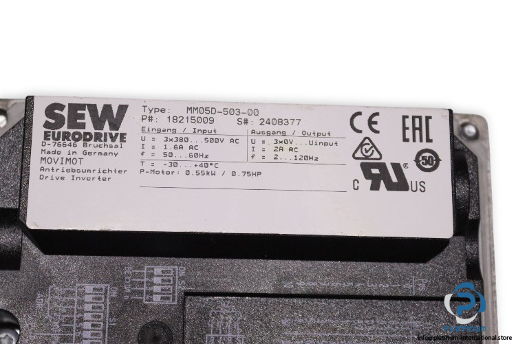 sew-W20DRS71S4MM05LN-SPIROPLAN-gearmotor(used)-4
