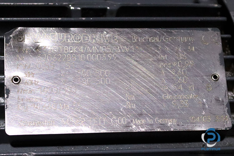 sew-R32DT80K4MM05BW1-helical-gearmotor(used)-1