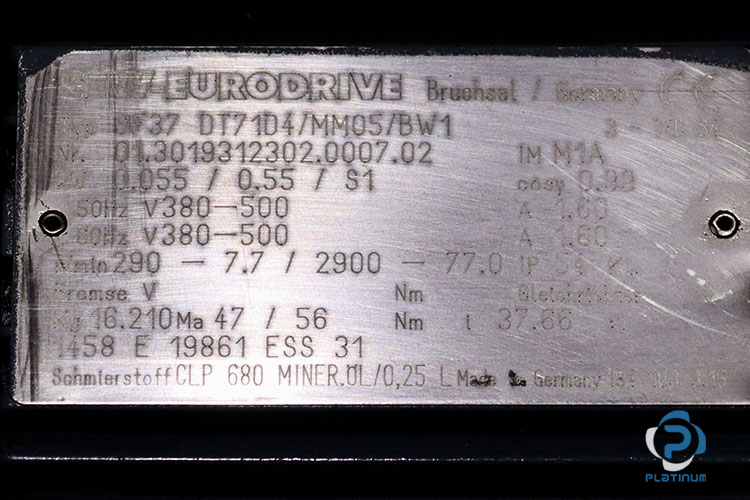 sew-SF37DT71D4MM05BW1-helical-worm-gearmotor(used)-2