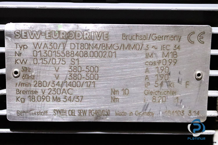 sew-WA30TDT80N4BMGMM07-SPIROPLAN-gearmotor(used)-5