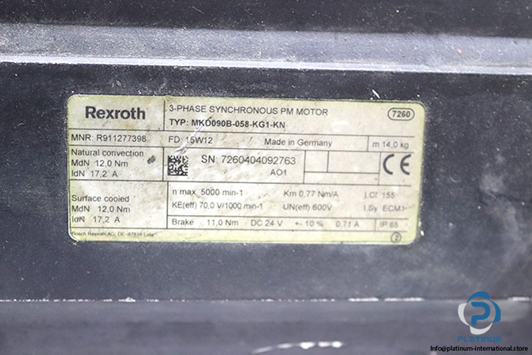 rexroth-MKD090B-058-KG1-KN-3-phase-permanent-magnet-motor-used-2
