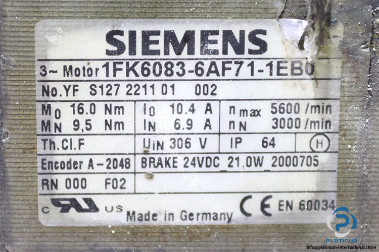 siemens-1FK6083-6AF71-1EB0-synchronous-motor-(used)-4