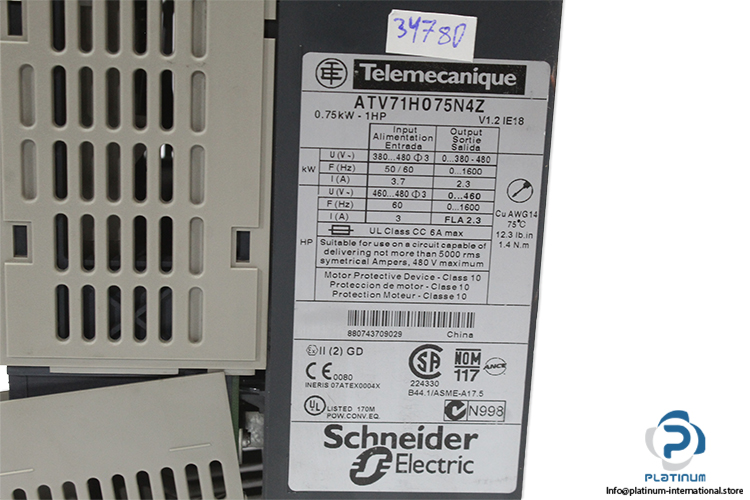 telemecanique-ATV71H075N4Z-variable-speed-drive-(Used)-4