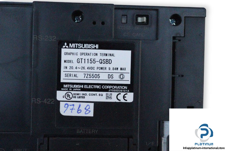 mitsubishi-GT1155-QSBD-graphic-operation-terminal-(used)-2